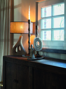 Lichtbruin Hout Organische Lampvoet