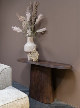 Wandtafel Richmond organische vorm donker hout