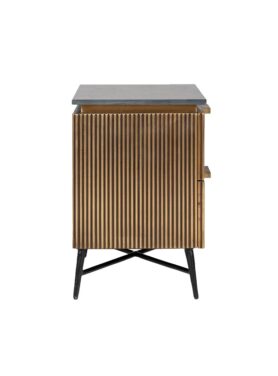 Richmond Ironville Nachtkastje Met Twee Lades Zwart En Hout