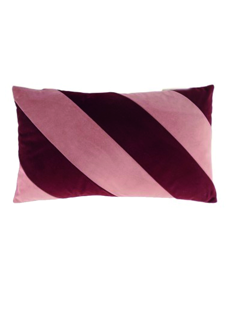 Sierkussen Velvet Polyester Gestreept Roze Bordeaux