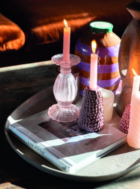 Stenen Vaas Gekleurde Strepen