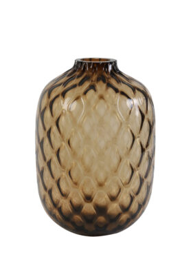 Bruine Glazen Vaar Met Figuren