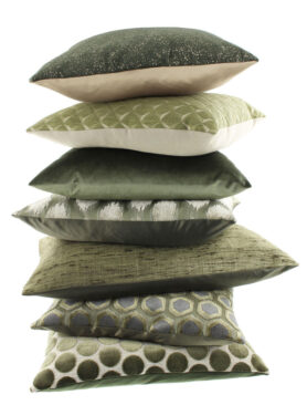 Claudi Sierkussen Met Groene Tinten En Verschillende Patronen