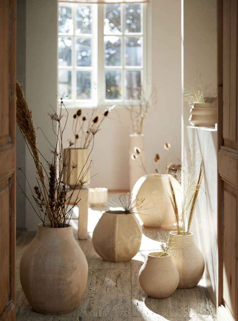 Decoratie Pot Naturel Kleur Rond