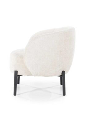 Fauteuil Wit Beige Met Zwarte Poten