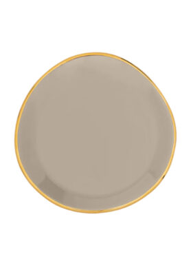 Grijs Beige Bord Met Een Goud Randje