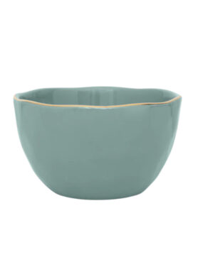 Groen Blauwe Bowl Met Een Gouden Randje