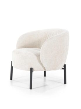 Lounge Stoel Beige Zwarte Poten