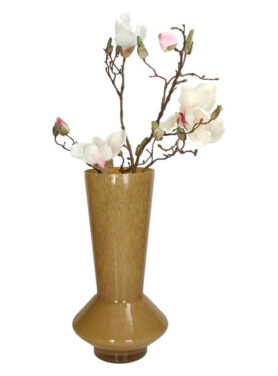 Okergeel Vaas Van Glas Hoog