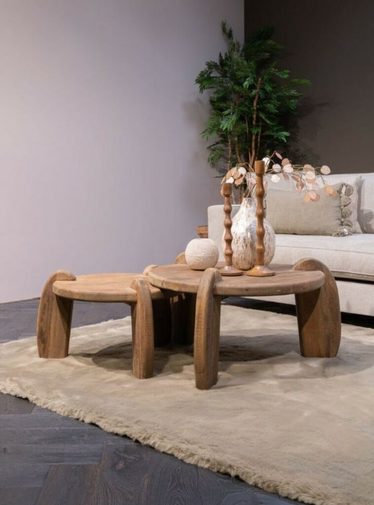 Organische Houten Salontafelset