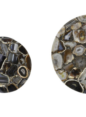 Zwart Bruine Bijzettafel Rond