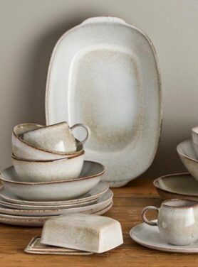 Beige Aardewerk Bloomingville Schaal