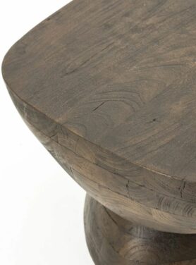 Donker Houten Tafel Kiezel Vorm Blad