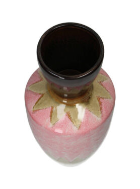 Groen Roze Bruinen Vaas Met Steengoed