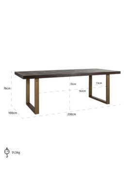 Richmond Bruin Gouden Eettafel Luxor