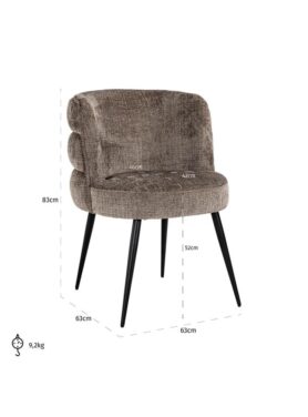 Richmond Stoel Stella Bruin Grijs Stone Kleur