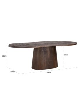 Eettafel Richmond Odile Organisch Vorm Donkerbruin
