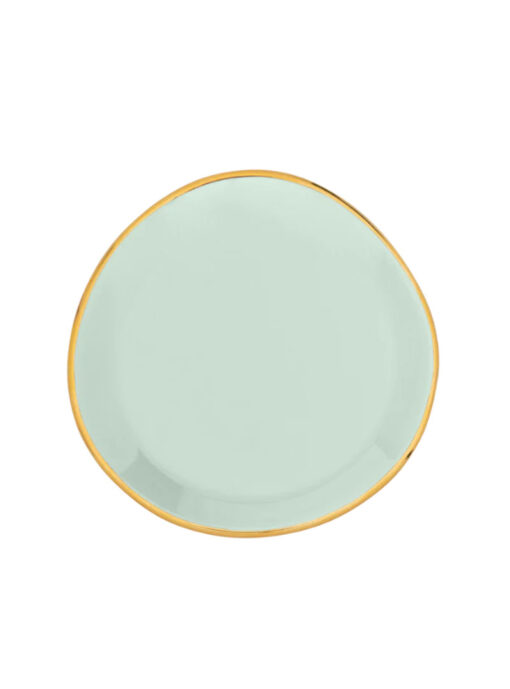 Good Morning Bord Celadon Groen Blauw Mint Goud Randje