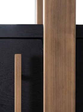 Goud Wandkast Richmond Zwart Hout