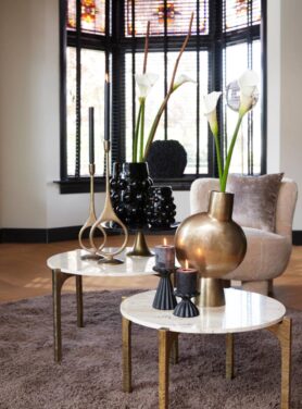 Kandelaar Zwart Rond