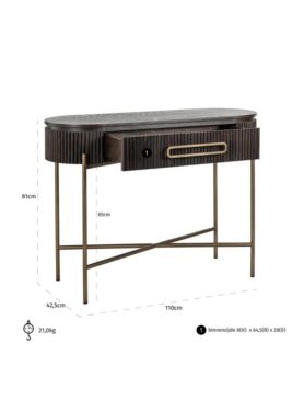 Richmond Wandtafel Met Lade Bruin