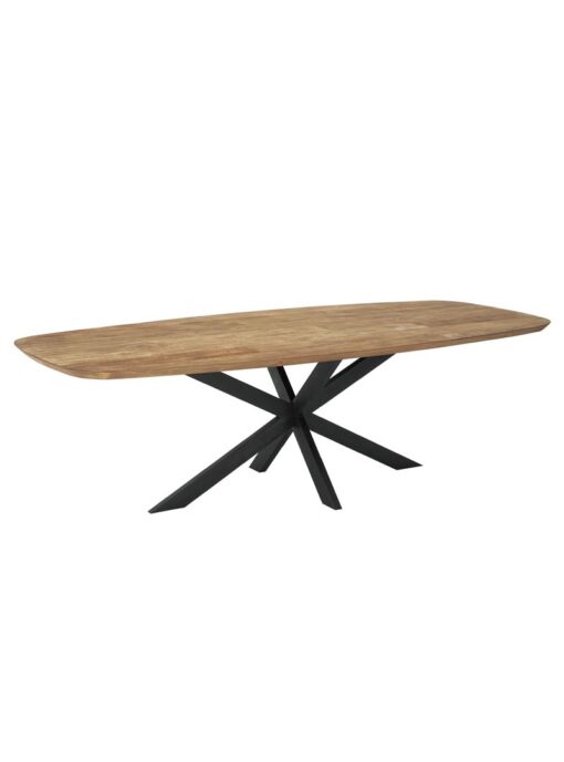 Dtp Home Eettafel 260 Cm Teakhout Met Zwarte Poot