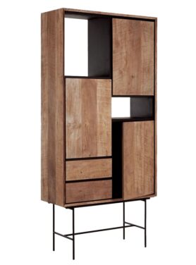 Dtp Home Hoge Boekenkast Teakhout Met Metalen Poten