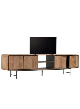 Houten Rond Afgewerkte Tv Meubel Met 4 Deuren