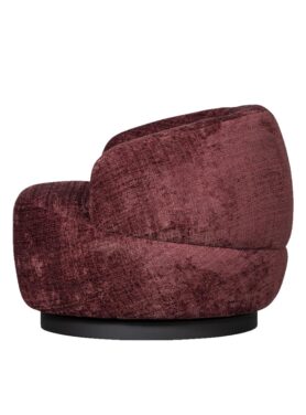 Aubergine Draaifauteuil Met Zwarte Onderstel