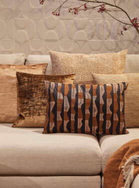 Bruine En Beige Kleurige Sierkussen Op Bank