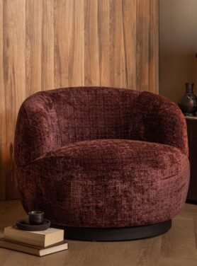 Draaifauteuil Aubergine Paars Bordo Kleur