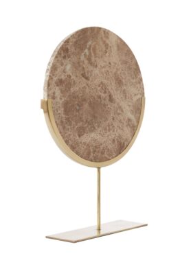 Gouden Voet Met Marmeren Bruine Ronde Natuursteen Ornament