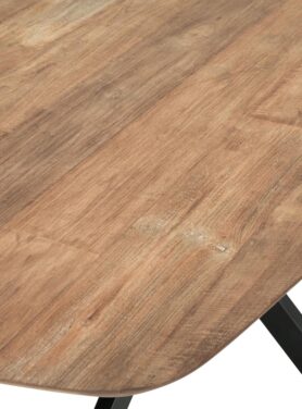 Houten Eettafel Dtp Home Rond Afgewerkt En Zwarte Poten