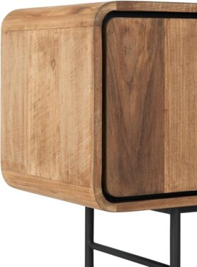 Houten Tv Meubel Met Drie Deuren En Rond Afgewerkt