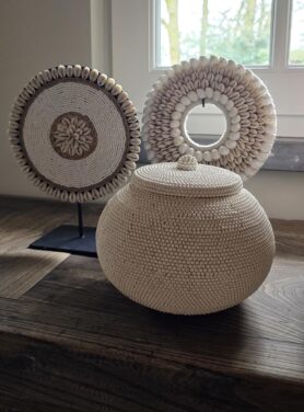 Opbergpot Met Balletjes Wit Beige