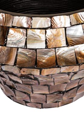 Pot Brons Ovaal Vierkanten Schelpen Effect