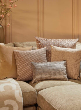 Roze Sierkussen Op Beige Bank