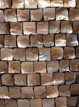 Schelpen Effect Vierkant Bronzen Pot