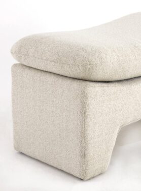 Stof Beige Poef Textiel