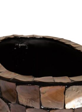 Vierkante Schelpen Afwerking Papieren Ovaal Pot