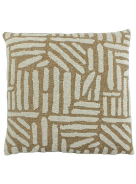 Beige Bruin Kleurig Gestreept Sierkussen Patroon