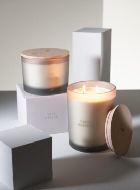 Blauwe Glazen Jolipa Geurkaars Breed