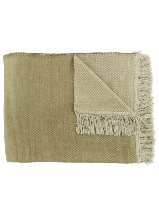 Bruin Taupe Kleurig Plaid Met Beige Franjes