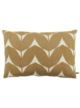 Camelkleurig Sierkussen Met Beige Met Speels Patroon