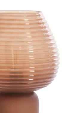 Glazen Tafellamp Met Strepen Bruin