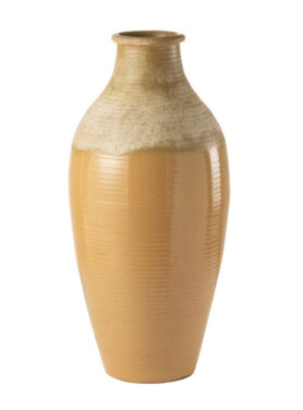 Lange Lichtbruine Vaas Keramiek