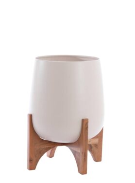 Pot Mar Creme Van Metaal En Hout