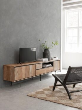 Rechte Houten Tv Meubel Met Zwarte Poten