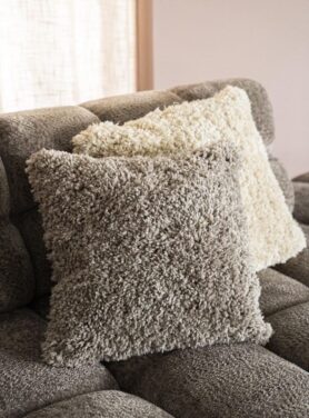 Sierkussen Taupe En Naturel Kleur Textiel