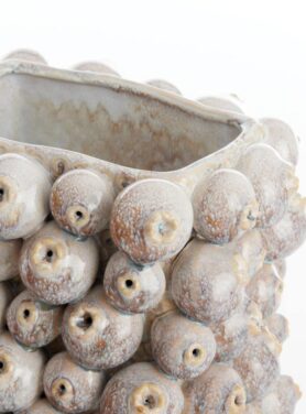 Vaas Beige Zand Kleur Met Granaatappels Naturel